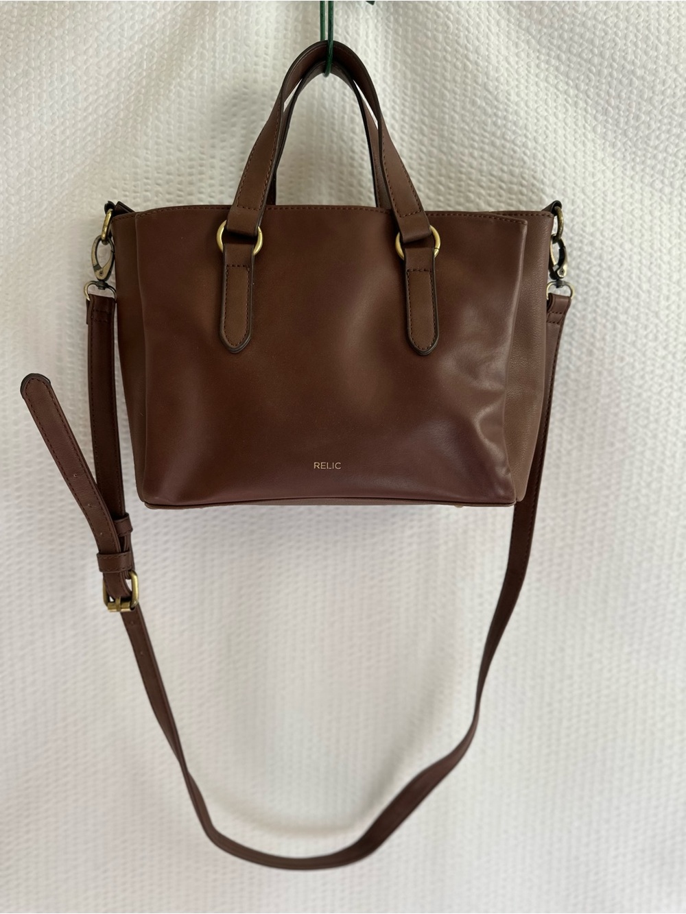 Relic By Fossil Brown Leather Crossbody Satchel Bag